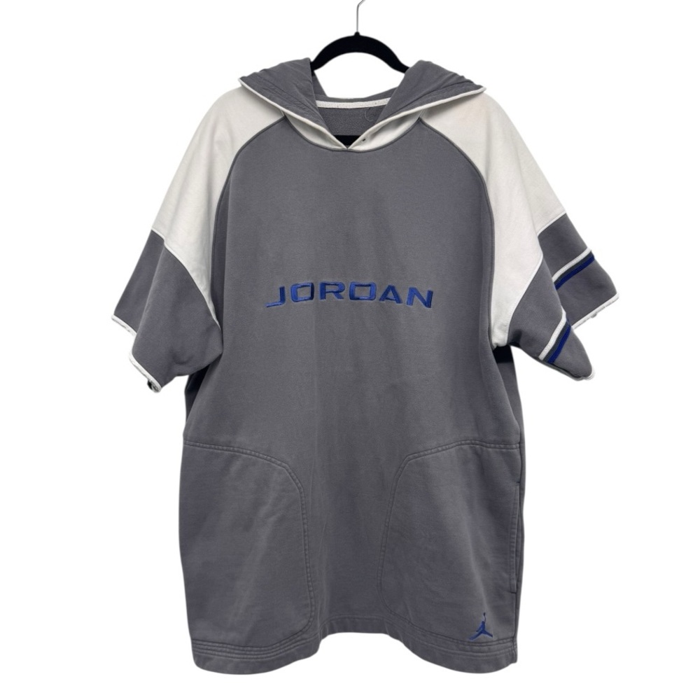 Jordan Gray and White Short-Sleeve Hoodie